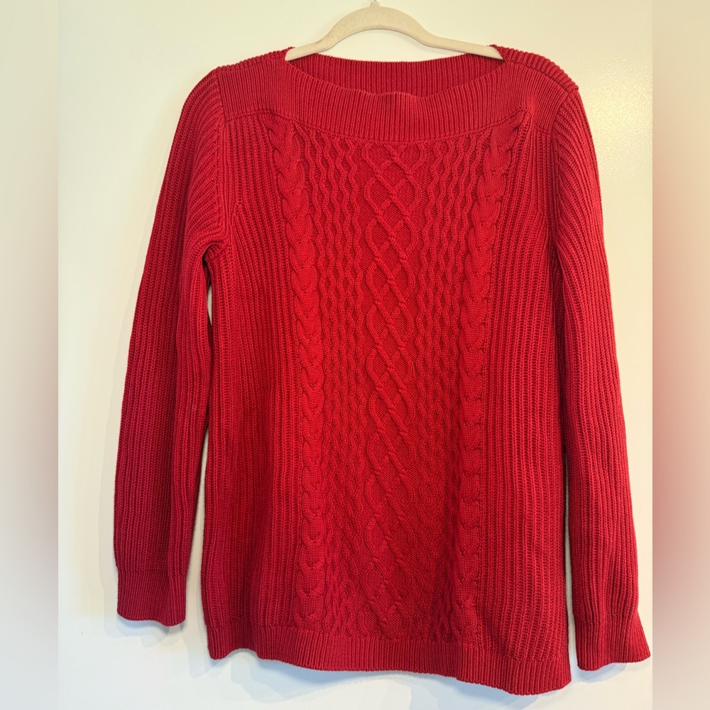 Tommy Hilfiger red boat neck sweater